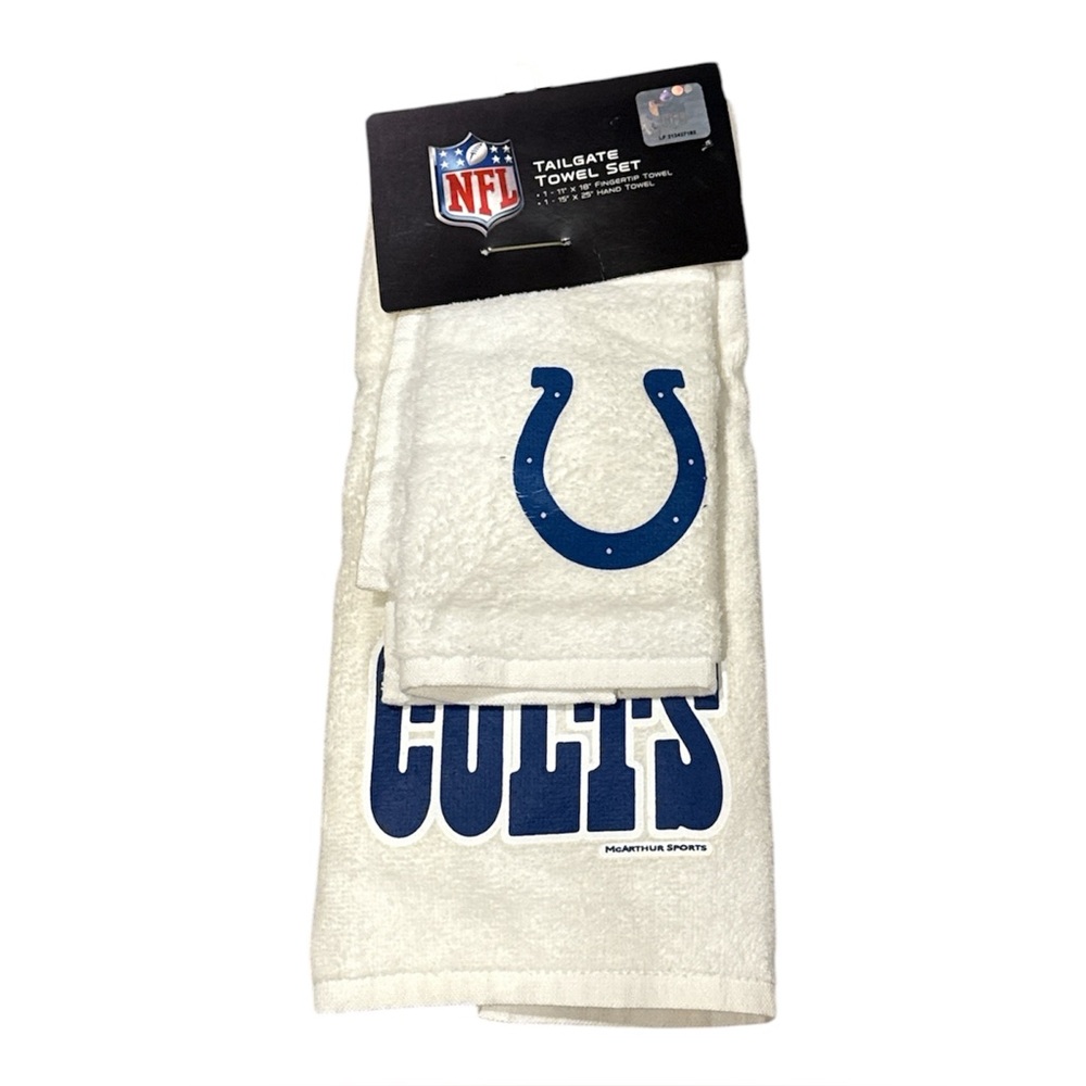NEW Indianapolis Colts Football McArthur Tailgate White Towel Set